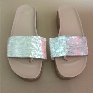 Donald J. Pliner Metallic Gold Slide Sandals